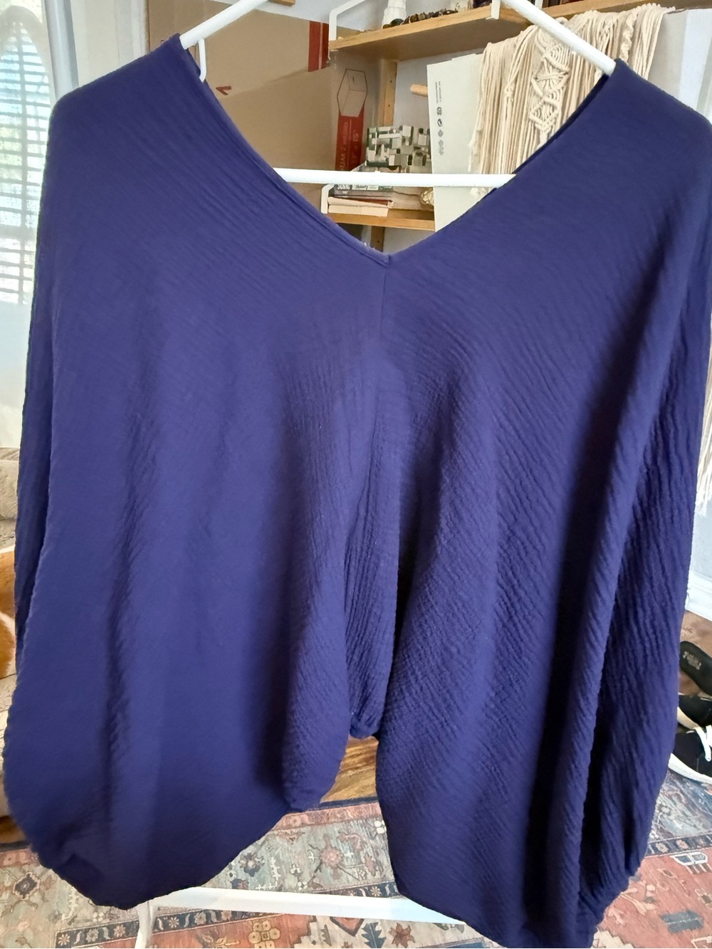 BUCKETLIST Deep Purple V-Neck Women’s Blouse